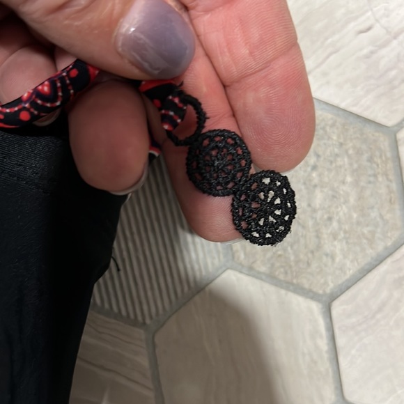 NWOT{Costa Del Sol}Sz X Red Print w/black Bottom One Piece - Picture 5 of 11